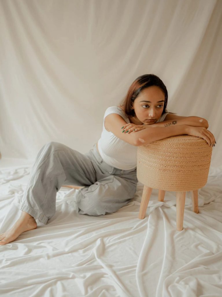 Meghna Ghosh in a minimalist fashion portrait